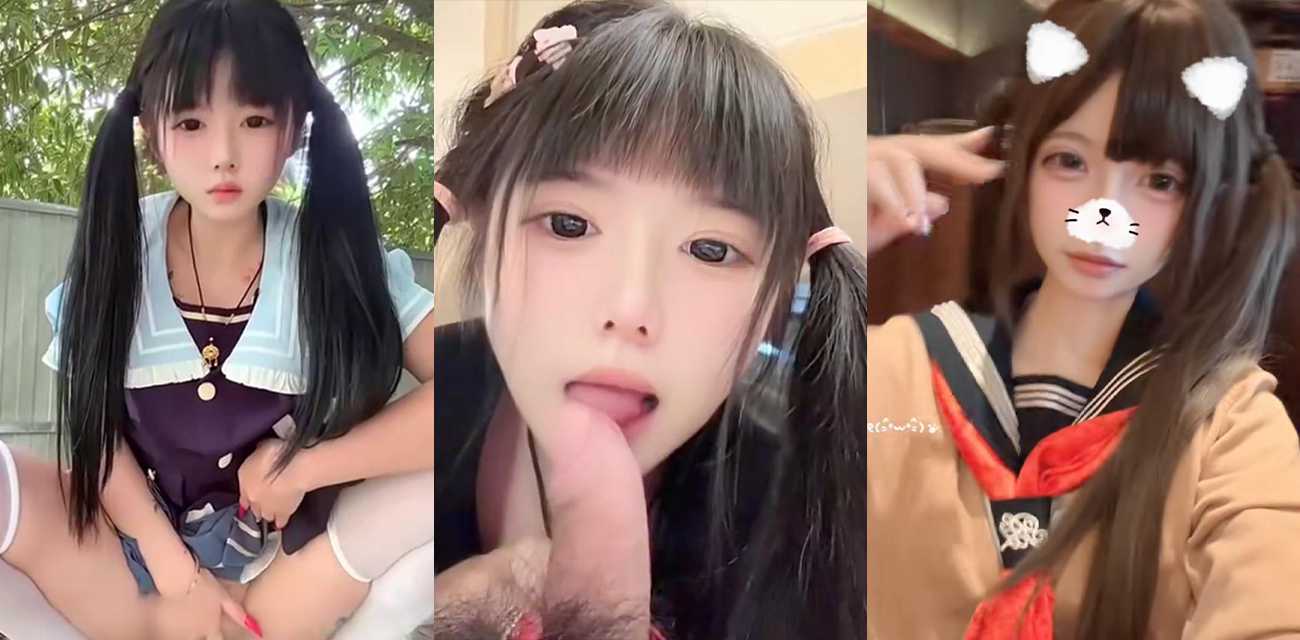 抖音萝莉网红【仅呆】被金主酒店粗暴调教，项圈套上揉吸粉嫩乳头，JK黑丝轮换爆操撅臀后入操成母狗